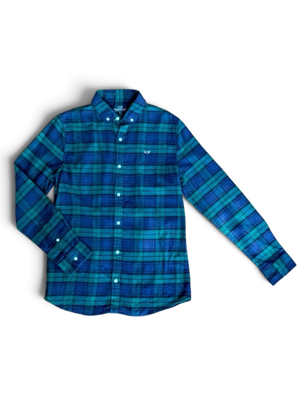 NWT Boy’s Vineyard Vines Black Watch (Charleston Green Plaid) Shirt - Picture 3 of 11